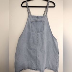 Forever 21 denim bib overall skirt women's 3x